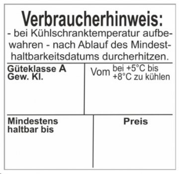 28x29 Etiketten Eier Rechteck 30 Stück